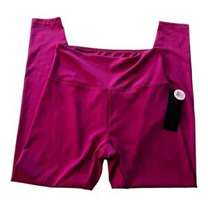 Bally Total Fitness Fuchsia Mid Rise Waist Tummy Control Leggings Size M